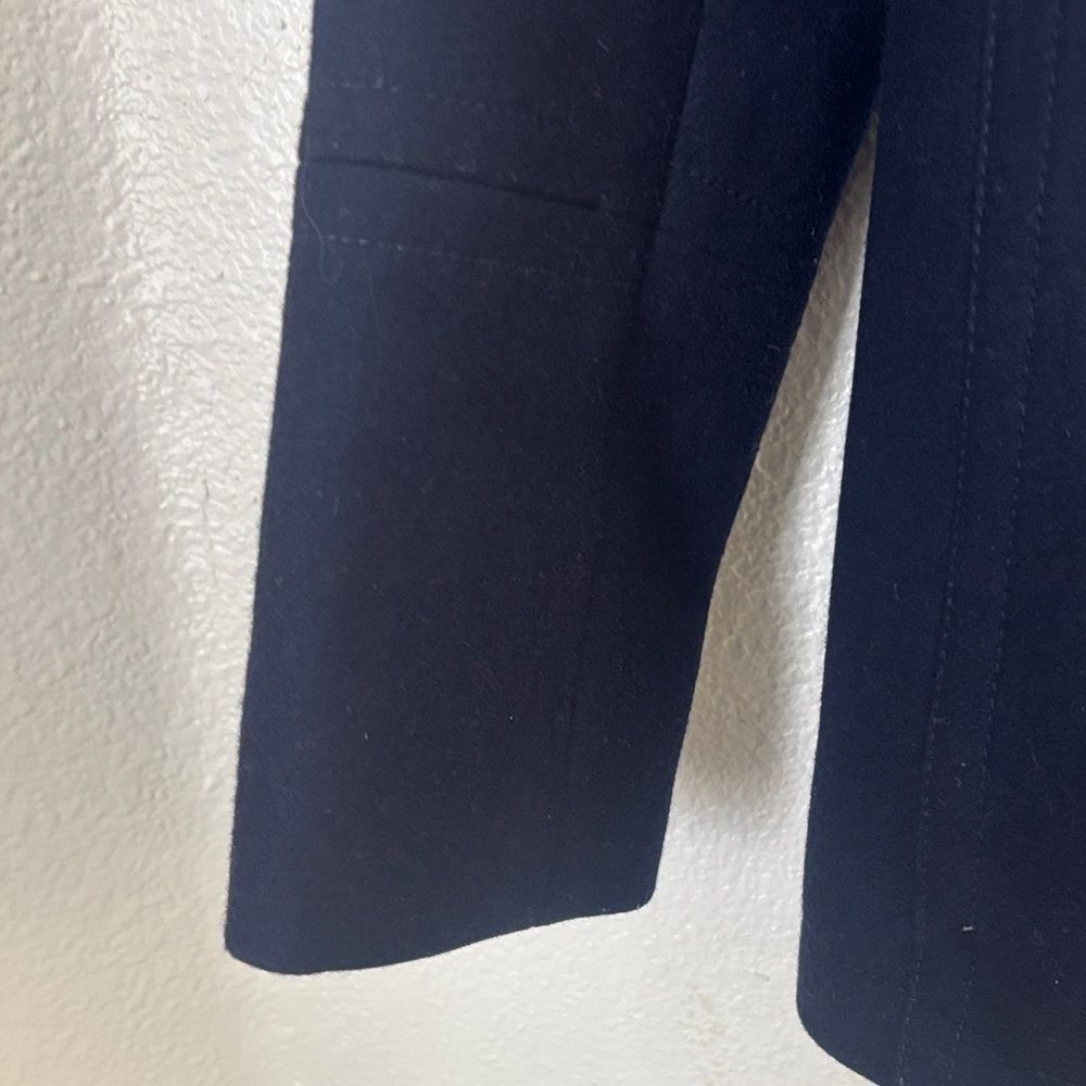 J. Crew Wool & Cashmere Midnight Blue Pea Coat with Gold Buttons Womens Size 4 - Picture 4 of 10